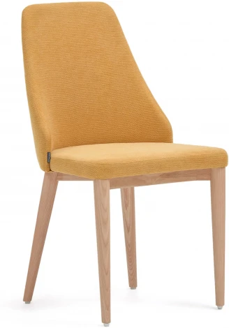 Rosie Стул из горчичной синели с ножками из массива ясеня La Forma (ex Julia Grup) арт.148342