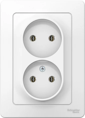 Розетка встраиваемая двойная без заземления (белый) Systeme Electric Blanca BLNRS000021