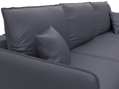 Диван угловой Лига-064 НПБ угол универсальный (ДСП/Дерево/Экокожа/Серый) Лига Диванов 129934