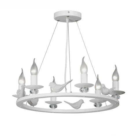 Подвесная люстра Vitaluce V4893-0/6S (220V, на тросе, свеча, кольцо, птички)