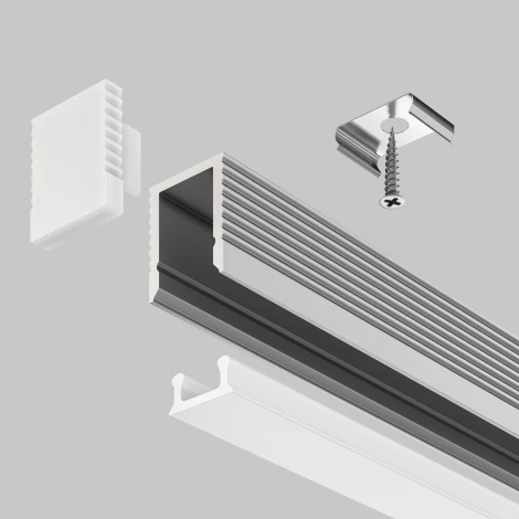 Алюминиевый профиль накладной 08x09 Maytoni Led Strip ALM-0809-S-2M