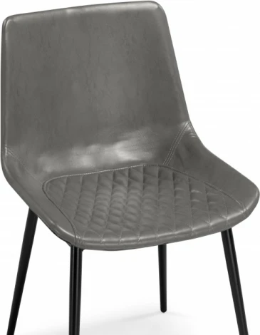 Стул на металлокаркасе Woodville Алеида серая экокожа / черный глянец арт.610746