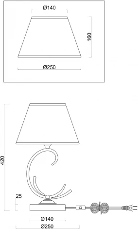 Интерьерная настольная лампа Freya Gisela FR2013TL-01G