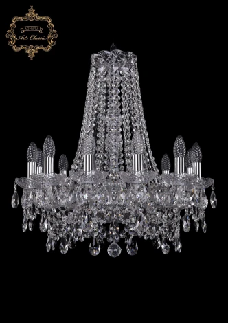 Подвесная люстра Art Classic 11.25 11.25.12.200.h-63.Cr.Sp (220V, хрусталь, на цепи, подсвечник, свеча)
