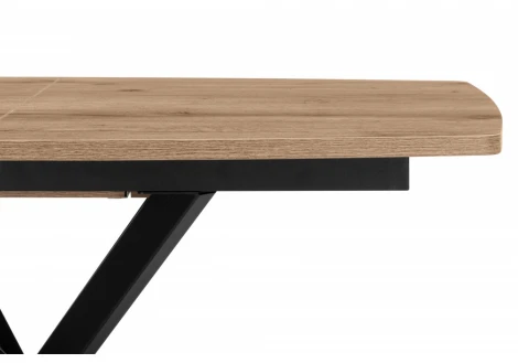 Стол деревянный Палу 130(170)х80 дуб веллингтон / черный 633138