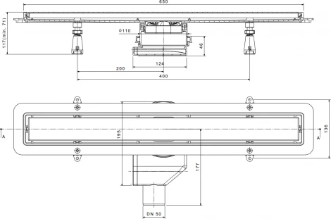Душевой лоток Pestan Confluo Premium Line 300 белое стекло/сталь