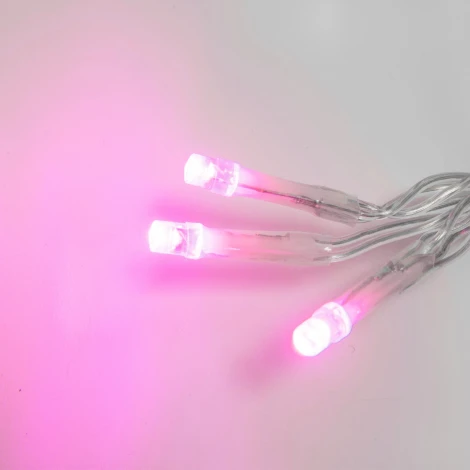 Бахрома светодиодная с эффектом мерцания, 12м. соединяемая, 195 светодиодов, розовый свет Uniel ULD-B12006-195/TTK PINK IP44