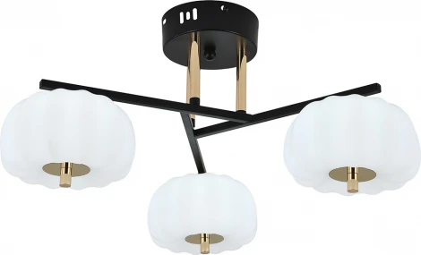 Потолочный светодиодный светильник на штанге Escada Halma 10301/3LED 30Вт, 2305лм, 3000-6000K, Ra>80, изменение цветовой температуры с помощью выключателя, металл/пластик, черный/белый/золото