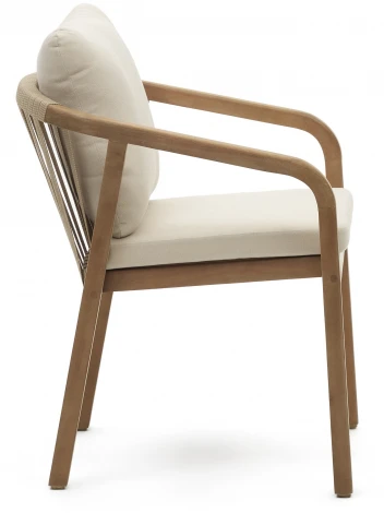 Стул уличный La Forma (ex Julia Grup) Malaret (Белый/ Веревка)