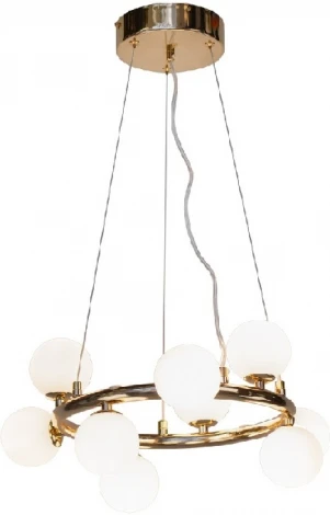 Подвесной светильник AM Group AM488 GOLD D500 (на тросе, шар, молекулы)