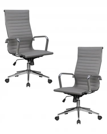 Набор 2 шт Офисное кресло для руководителей DOBRIN CLARK SIMPLE (серый (47)) LMR-101B-N_M_EL-grey