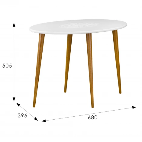 Стол журнальный Мерсенна белый/бук Mebelik 008063