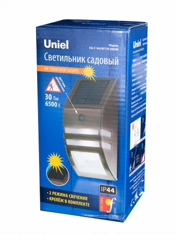 Настенный светильник уличный на солнечной батарее Uniel USL-F-164/MT170 SENSOR (LED, датчик движения, IP44)