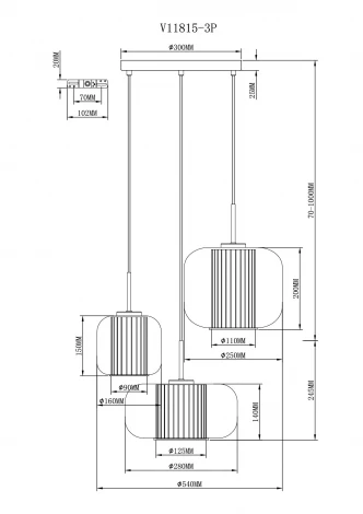 Подвесной светильник Moderli Ember V11815-3P