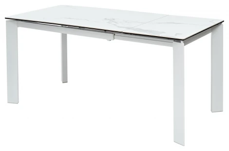 Стол CORNER 120 HIGH GLOSS STATUARIO керамика/ белый каркас