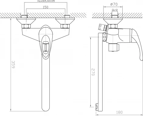 Смеситель 1 Orange Gabi M81-211cr универсальный