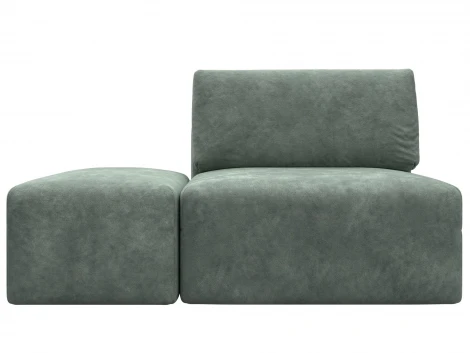 Модули диван и пуф Лига-060 НПБ (ЛДСП,Брус,Фанера,Велюр/Зеленый) Лига Диванов 129604