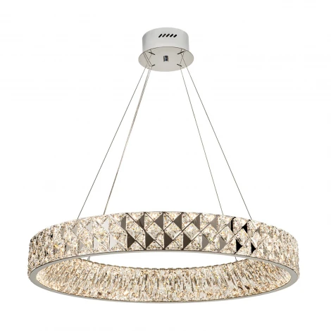 Подвесная люстра светодиодная хрустальная с пультом с регулировкой цветовой температуры Modelux ML.335.800 CR