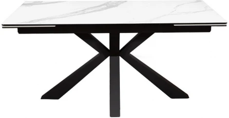 Стол DikLine SFE160 Керамика Белый мрамор/подстолье черное/опоры черные (2 уп.) 00-00069621