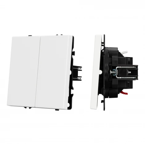 Механизм выключателя двухклавишный проходной SWT-NOBE-MKP2-SFPL-WH (230V, 10A) (Arlight) 054242
