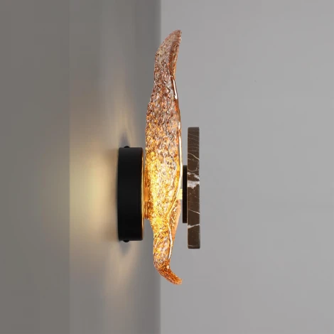 Настенный светильник Odeon Light Coralla 5461/12WLA черный/янтарный/коричневый/металл/стекло/мрамор LED x 12W 3000K