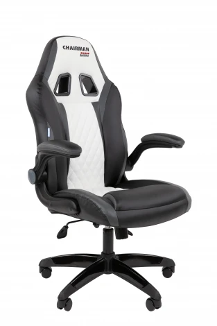 Кресло Chairman game 15 Россия экокожа черный/серый/белый 7213472