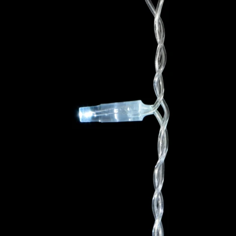 Гирлянда Бахрома с Колпачком 3,1 x 0,5 м Белая с Мерцанием Белого Диода 220В, 120 LED, Провод Прозрачный ПВХ, IP65
