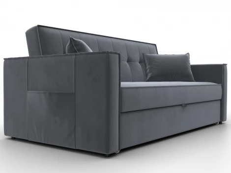 Диван прямой Лига-104 (160) (ЛДСП,Брус,Фанера,Велюр/Серый) Лига Диванов 134887