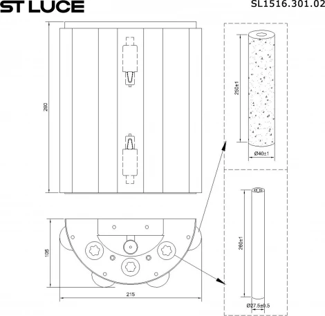 Настенный светильник ST Luce Delight SL1516.301.02 Бронза, Прозрачный/Белый алебастр E14 2*40W (220V)