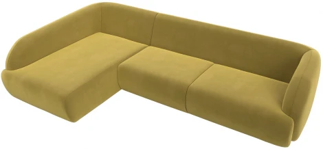 Диван угловой Лига-041 левый угол (Желтый/Микровельвет) Лига Диванов арт.122184L