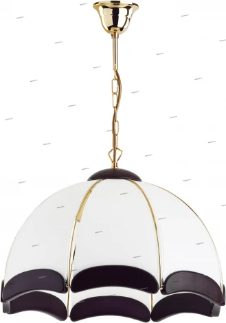 Люстра подвесная Alfa Sikorka Venge, 3 лампы, золото с белым и венге