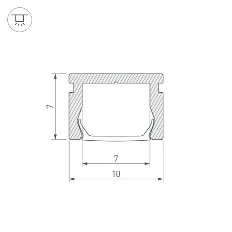 Профиль PIK-1007-2000 ANOD (Алюминий) 023856 Arlight