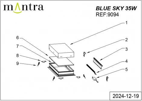 Встраиваемый светодиодный светильник в виде окна Mantra Blue Sky 9094 (220V)