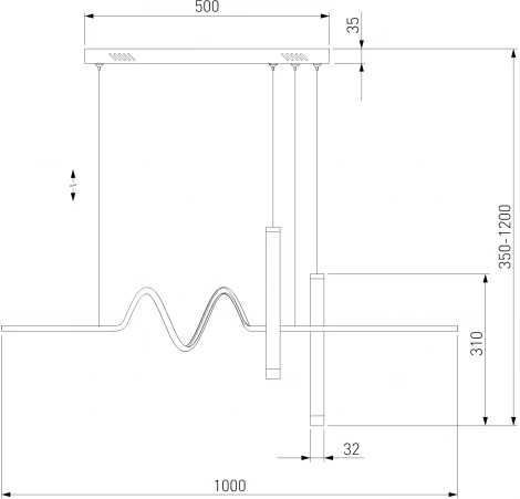 Подвесной светильник Eurosvet Brace 90267/2 черный (LED, 220V, на проводе)