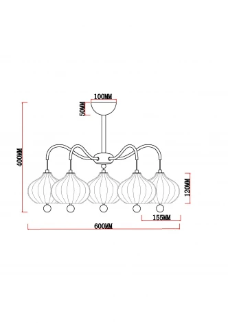Потолочная люстра на штанге MyFar Katrin MR1811-5C (220V)