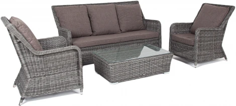 "Гляссе" лаунж-зона из искусственного ротанга, цвет графит 4SIS арт.УТ-00003176