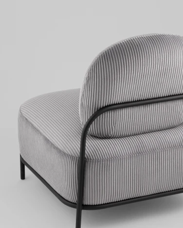 Кресло Стоун велюр рельефный светло-серый Stool Group арт.УТ000039989