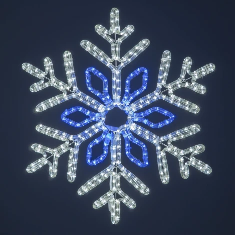 Светодиодная снежинка "Кристалл" диаметр 0,7м бело-синяя, дюралайт на металлическом каркасе, IP65 Laitcom LC-13093