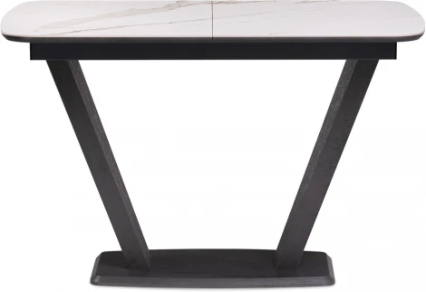 Стол на тумбе Woodville Петир 120х80х75 белый мрамор / графит / темный камень 532376