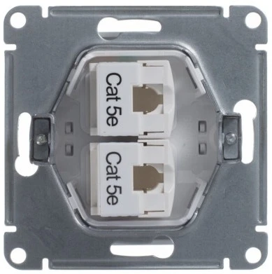 Розетка встраиваемая двойная Ethernet RJ-45 (белый) Systeme Electric GSL000185KK