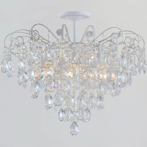 Потолочная люстра хрустальная на штанге Reluce 04055-0.3-07 WH+GOLD PN (220V)