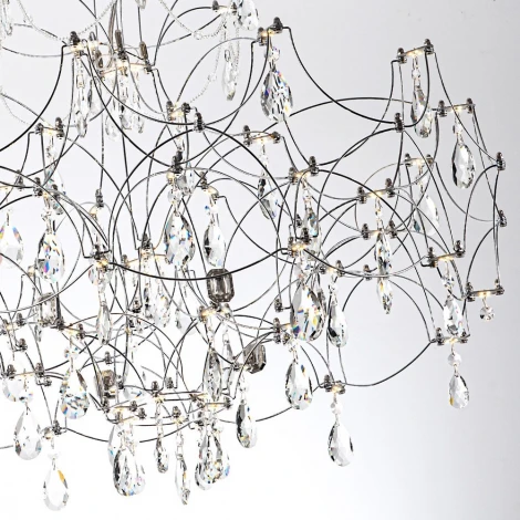 Подвесная люстра светодиодная хрустальная с пультом с регулировкой цветовой температуры Modelux MODELUX ML.7815.750P CH