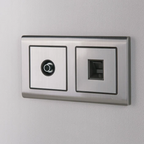 Розетка Ethernet RJ-45 (глянцевый никель) Werkel W1181002 (a051079)