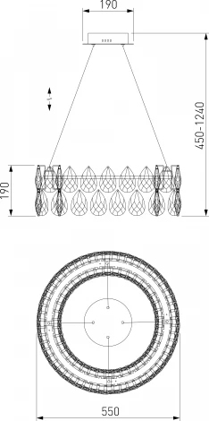 Подвесная люстра светодиодная Bogate's Marvel 90371/1 Strotskis (220V, хрусталь, на тросе)