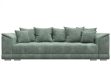 Диван прямой НордСтар НПБ (ДСП,ЛДСП,Брус/Пластик,Металл/Велюр/Зеленый) Лига Диванов 133193