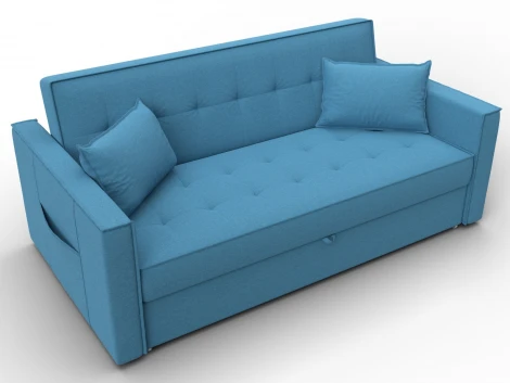 Диван прямой Лига-104 (160) (ЛДСП,Брус,Фанера,Рогожка/Голубой) Лига Диванов 134877