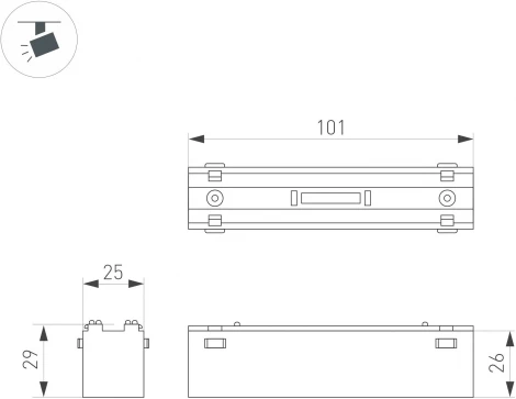 светильник магнитный MAG-VIBE-LASER-L101-6W Day4000-MIX (BK, 24 deg, 48V, DALI) (Arlight, IP20 Металл) 044418