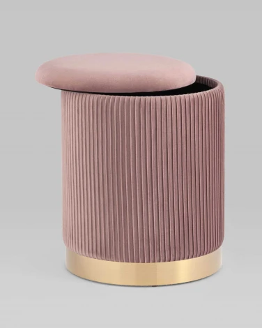 Пуф Шарлотта с ящиком велюр розовый УТ000025558