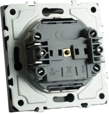 Розетка без заземления с защитной крышкой (черный) Stekker Эмили 49852