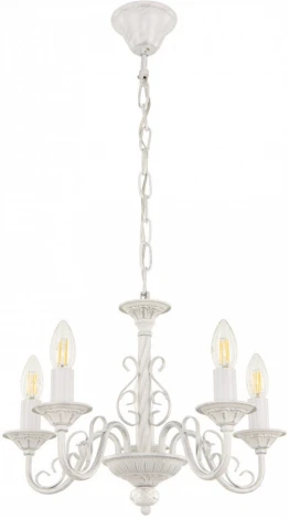 Подвесная люстра Arte Milano AM342620 342620/5 WT+SL (220V, на цепи, подсвечник, свеча)